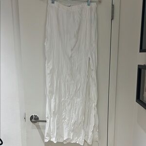 NWT Zara White Textured Maxi Skirt with Slit